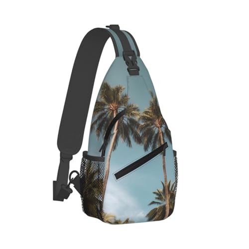 Bolso cruzado de pecho tropical negro para hombre y mujer miniatura 2