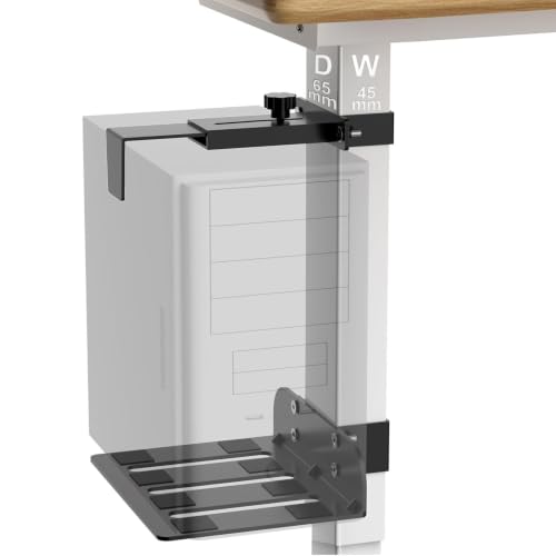 Soporte para CPU de escritorio pesado Diydeg con doble opción de montaje (80 x 50 mm) | Soporte para torre de PC bajo el escritorio, ideal para salas de juegos, oficinas en casa o estaciones de trabajo miniatura 5