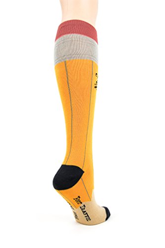 Foot Traffic Women's Pencil Knee High Socks, Yellow/Black (Shoe Size 4-10) - Thumbnail 2