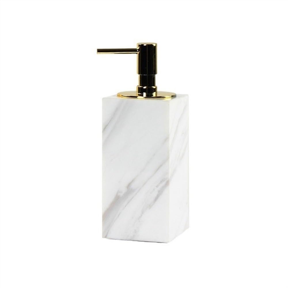Kw3ns8bp5r White Home Exquisite Marble Soap Dispenser Simple Light Luxury Press Bottle Bathroom Lotion Shower Dispensers(White)
