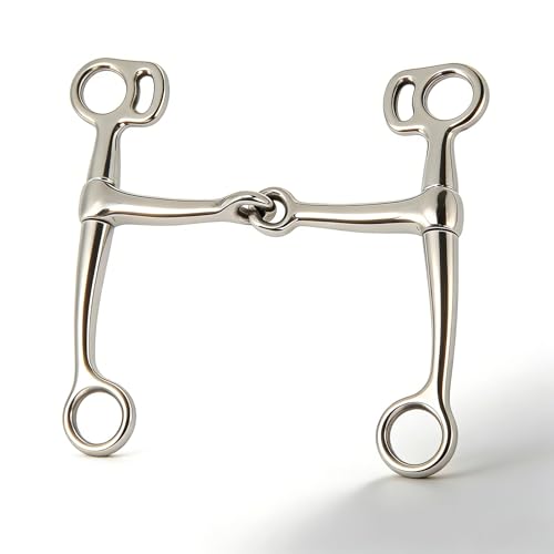 QWUUYEC Gebrochene Trense Stangengebiss, Edelstahl Pferdetraining 125mm, Robuste Turncheek Pelham Stange Gebiss - Korrosionsbeständig, Komfortabel Für Pferdetraining Und Ausbildung