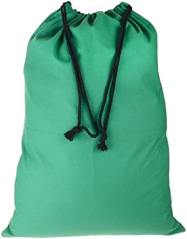 TRIXES Santa Sack Green, Christmas Reindeer, Post Office, Draw String Present Bag Sack, Xmas Present Sack for Kids, Festive Gift, Christmas Bag for Presents