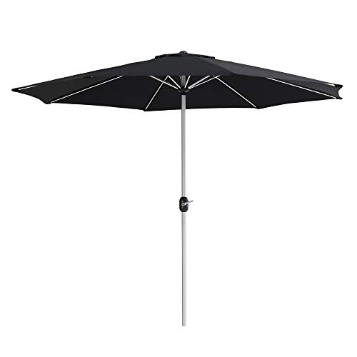 Sunjoy A701003100 Hendrix Aluminum Patio Umbrella with 9 ft. Dia. Canopy, Black