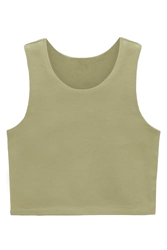 Image of Lilax Girls' Double Lined Sleeveless Basic Crop Tank Top