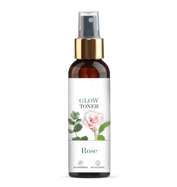 Rose Glow Toner 120 ml, Hydrating Light Weight Anti Ageing Nourishing Moisturizing Brightening Revitalising for All Skin Types, Natural, No Alcohol, Parabens & Sulphates, No Animal Testing