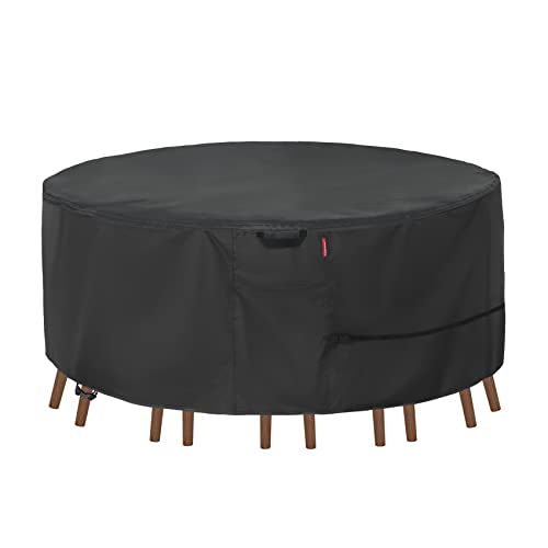 Opiniones y reviews de Fundas Mesa Picnic Exterior Colorida - los mas comprados. 37 Porch Shield - Funda redonda para muebles de patio, impermeable, 600D, resistente al agua, para mesa y sillas para exteriores, 62 pulgadas, color negro