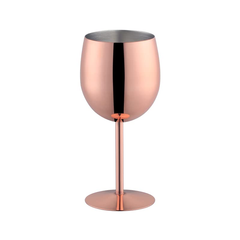 BISDARUN White Wine Glasses Set of 2 Red Wine Goblets 18/8 Stainless Steel 350ml Metal Goblet Glasses for Cocktail Champagne Whiskey Beer (Copper/Rose Gold) - Image 3