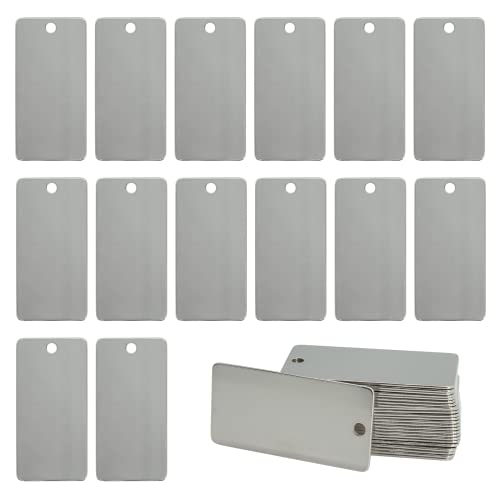StayMax Metal Engraving Blanks Stamping Blanks Stainless Steel Rectangle Blank Tags 1 Inch x 2 Inch 25 Pack