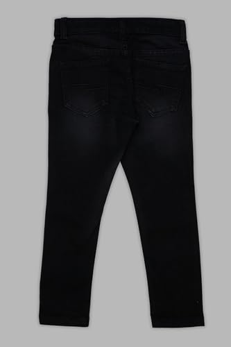 Image of Pantaloons Junior Kids Cotton Stretch Blend Jeans | Slim Fit | Mid Rise Waist | Full Length