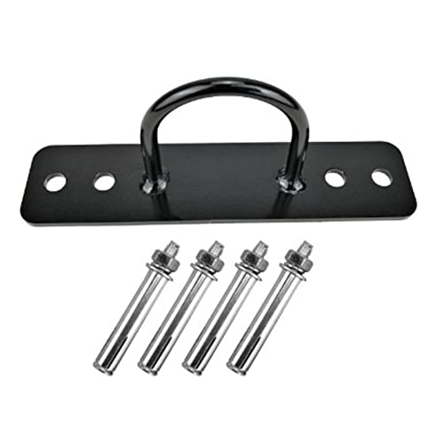 Ghzste Ganchos en U de hierro para placa de ojo, gancho de metal para montaje en pared con tornillos, anclaje resistente, para colgar cuerdas en barrera de cola, color negro