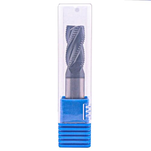 Image of 4 Flute Solid Carbide Roughing End Mill(1Pc, 5 /8 inch), ALCrSiN Nano Coated | 35 Helix, 5 /8 inch Cutting Dia, 5 /8 inch Shank Dia, 1-1 /4 inch LOC, 3-1 /4 inch OAL, for Milling Alloy Steel, Carbon Steel, Cast Iron