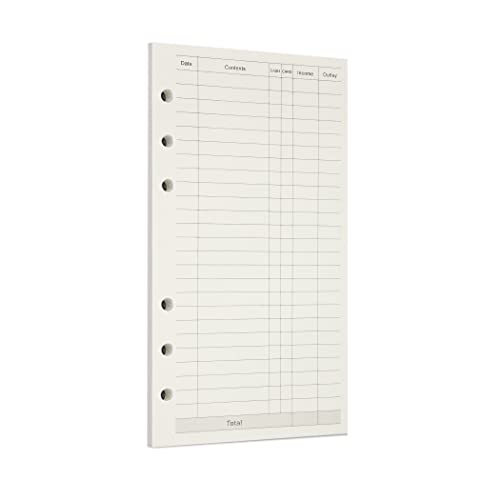 Image of Zelten Loose Leaf Punched Paper Refills Paper for 6 Hole Binder Personal Organizer Diary Notebook Refillable Planner (Finance,A6 /6 Hole)
