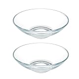 FOYO Clear Glass Bowls - 15oz Cereal, Pasta, Soup & Dessert Bowls - 7 inch Set of 2