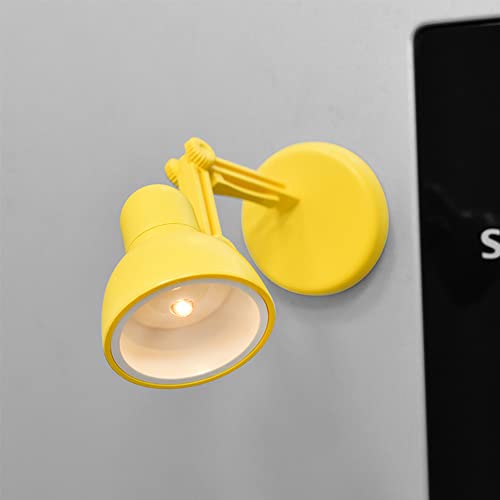 Cute LED Table Foldable Lamp Novelty Fridge Magnet Night Study Travel Portable (Yellow)