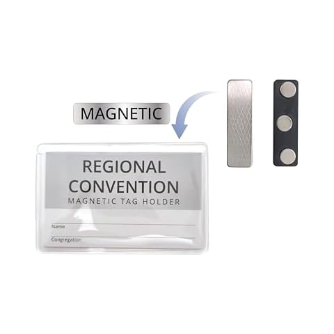 JW Magnetic Badge Holder - Pack of 2 - for Jehovah's Witnesses Convention Cover