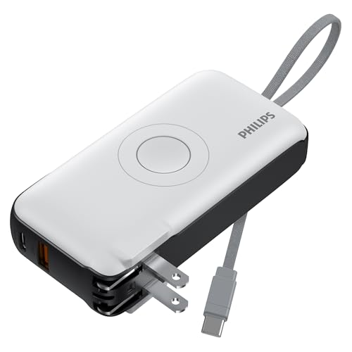 Philips(フィリップス) モバイルバッテリー コンセント一体型 10000mAh Apple...