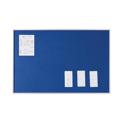 Image of Bi-Office New Generation Blue Felt Notice Board, 60 x 45 cm, Aluminium Frame