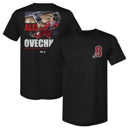 500 LEVEL Alex Ovechkin Washington Player Number F&B Mens Premium T-Shirt (Tri Black Large)