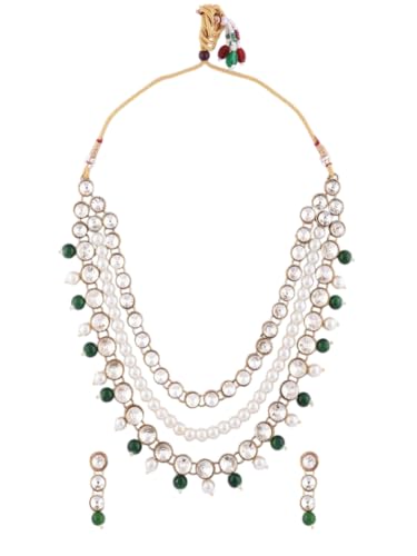Juego de joyas Kundan DMZ-2300 para bodas y eventos de gala en talla S