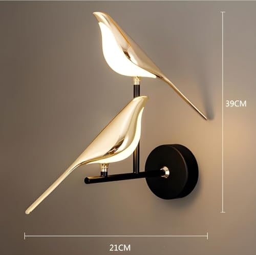 Image of BrightLyt Two Gold Birds Wall Light for Living Room, Wall Lamps for Kitchen, Home Decorative Scones, Gallery, Offices Wall Lights and Cafe Wall Lights (Two Birds)