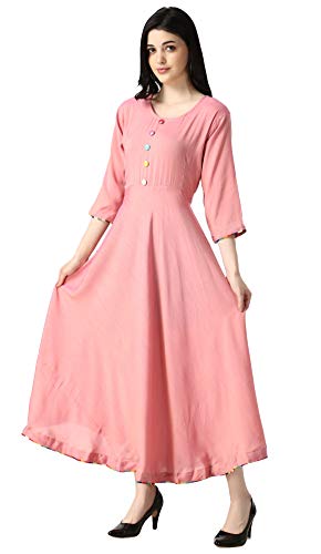 Image of DHRUVI TRENDZ Women Rayon Anarkali Kurta