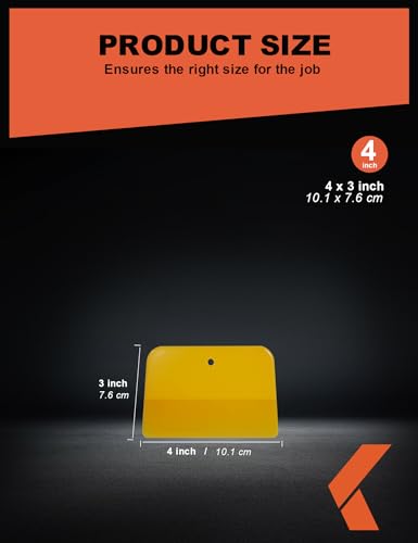 Image of KREFINISH Body Filler Spreaders (Pack of 100) - 4 inch Yellow Reusable Plastic Spreader for Automotive Fillers, Putties, Glazes, Caulks and Paint