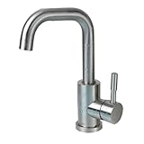 Grifo de lavabo monomando, acero inoxidable 304, boquilla giratoria de 360°, caliente y frío, montaje en cubierta, estilo contemporáneo (negro B)
