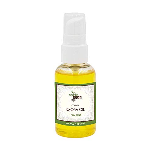 Golden Jojoba Oil by Noble Roots, Cold Pressed Natural Moisturizer for Conditioning Face Skin Hair Scalp and Cuticles (2 fl oz)