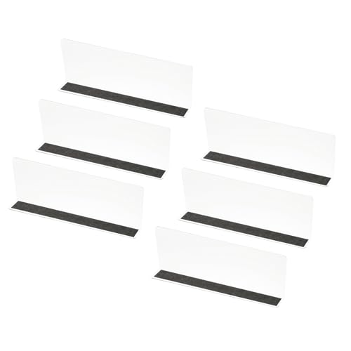 PATIKIL Paquete de 6 separadores de estantes para organización de armario, separadores magnéticos acrílicos de 11 x 1.57 x 3.9 pulgadas, estantes de armario de cocina, bloqueador debajo de la cama