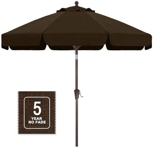 Image of MASTERCANOPY 9ft Olefin Valance Patio Umbrella Light Coffee