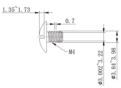 Cs7710 Open Hole Chicago Screws, 3/8" Post, Nickel Plate, Solid Brass-Ll (50 Per Bag) #TOP4