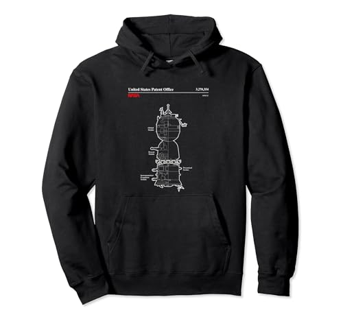 Image of NASA Soyuz Spacecraft Blueprint Pullover Hoodie