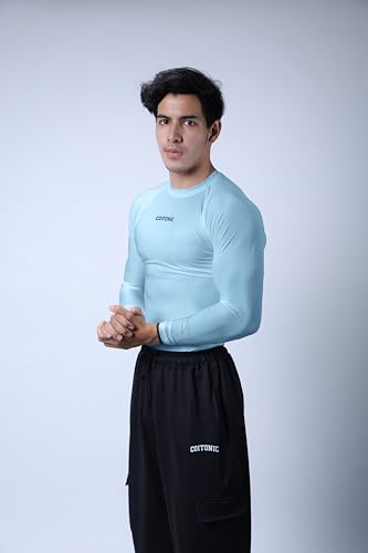 Image of COITONIC Men's Full Sleeve Compression T-Shirt - Athletic Base Layer for Gym, Sports & Fitness Training