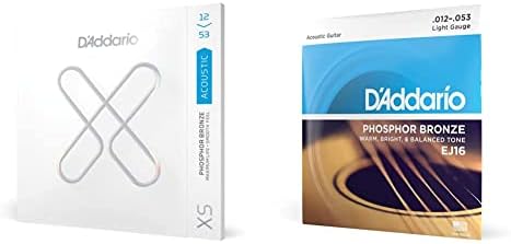D'Addario Guitar Strings - XS Phosphor Bronze Coated Acoustic Guitar Strings - XSAPB1152 - Greater Break Strength with Tuning Stability - For 6 String Guitars - 11-52 Custom Light