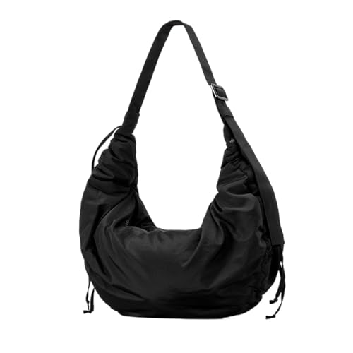 Puffer Crescent Bag for Women Nylon Padded Luna Shoulder Bag Hobo Purse Lightweight Shoulder Handbag