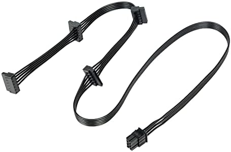 6 Pin to 4 x 15 Pin SATA Hard Drive Power Adapter Cable for Some Types of Corsair Modular PSUs 20 in (87cm/34.2 inch)