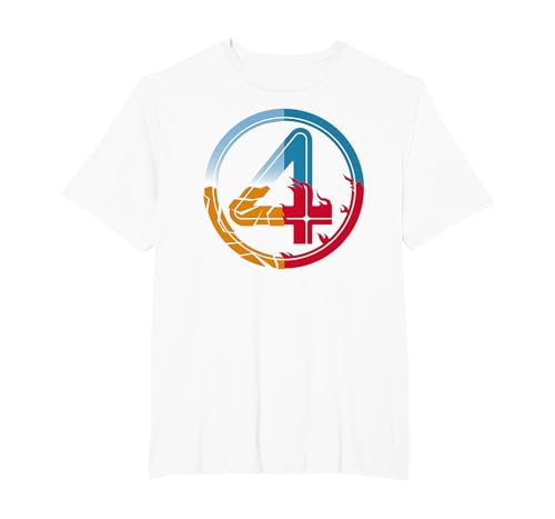 Image of Marvel The Fantastic Four: First Steps Super-Powered 4 Logo T-Shirt, Men's Big and Tall, White, 6X Tall