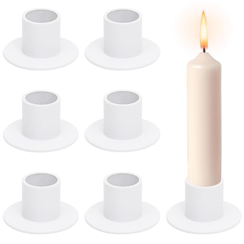 Votoko 6 Stück Stabkerzenhalter, Matt Weiß Retro Kerzenständer...