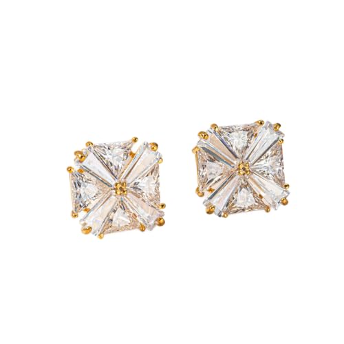 Boucles d'oreilles fleur zircon et accessoires de mode féminine