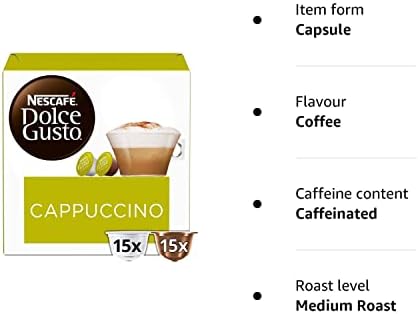 Nescafe Dolce Gusto Cappuccino Coffee Pods, 30 Count (Pack of 3)