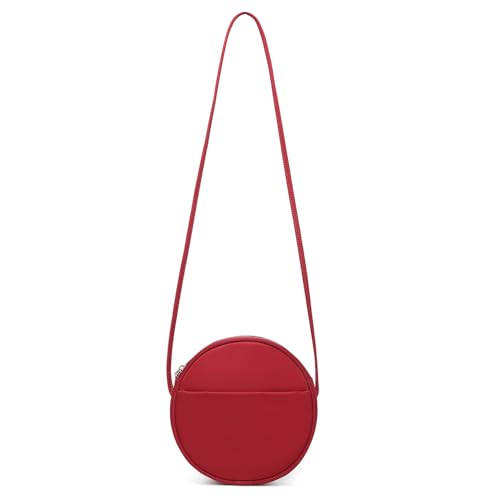 Image of Circle Crossbody Bag for Women NYLON Circle Purse with Zipper Adjustable Knot Shoulder Straps
