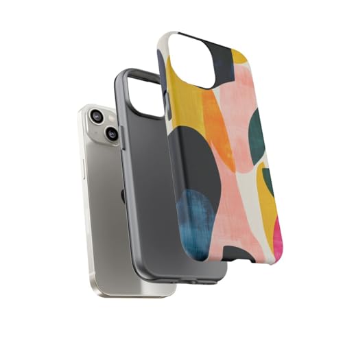 Coque iPhone 14 motif abstrait rigide mate bleue