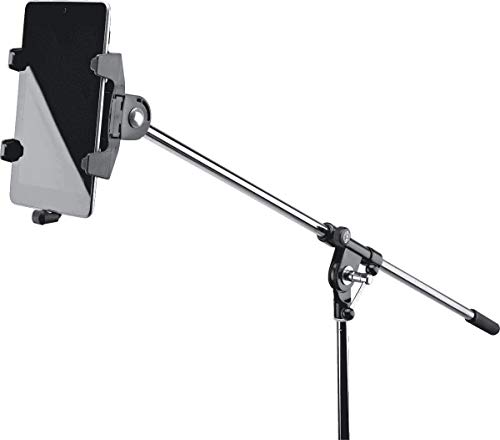 K&M - Konig & Meyer 19742.500.55 - Tablet Holder For Microphone Stand - Switch From Landscape To Portrait - Professional Grade For All Musicians - Studio Or Remote Home Use - German Made - Black #TOP5