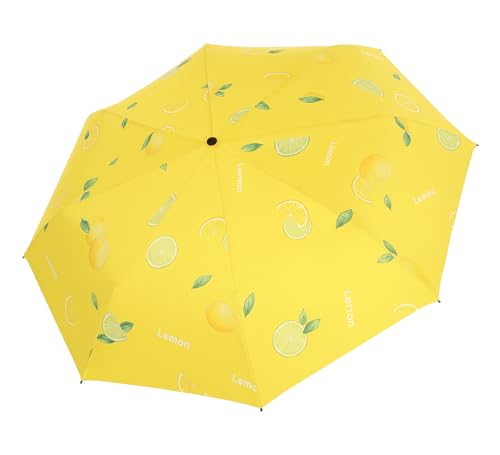 Image of The Purple Tree 2-Fold Automatic Fruit Print Umbrella, Compact Folding Travel Umbrella with Cute Fruity Print, Automatic Open /Close, UV safe, Lightweight & Windproof Umbrellas for Women, Men, Kids