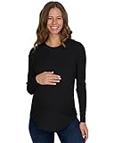 Eliana Soft & Stretchy Long Sleeve Maternity Shirt with Round Hem - Maternity and Nursing Long Sleev
