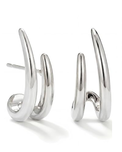 Image of MUMREUES Sliver Earrings for Women Stud Earring 925 Sterling Silver Post Studs Trendy Hypoallergenic Waterproof Dainty Earings Ear Piercings Jewelry Gift for Her
