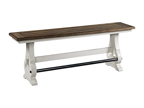 Intercon Drake Backless, Counter Height, Rustic White & French Oak Bench