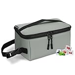 Cerbonny Small Cooler Bag Freezable Lunch Bag, Small Lunch Bag Insulated with Ice Pack, Mini Cooler Bag for Work School Trip,Fit for 3+,(Grey)