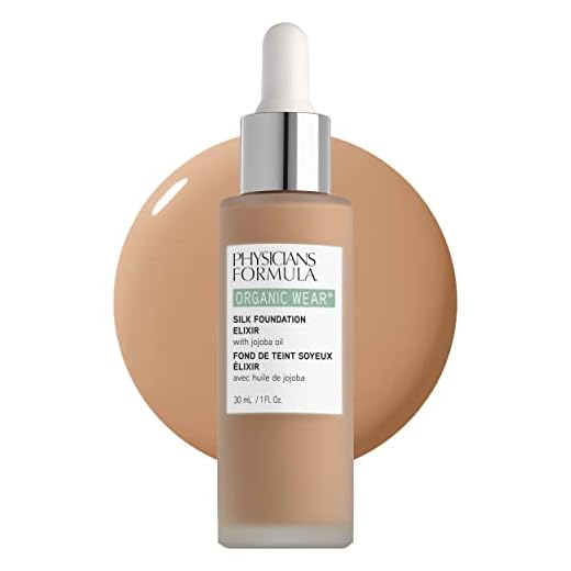 Physicians Formula Organic Wear All Natural Liquid Foundation Elixir Light-to-Medium, Full Coverage | Dermatologist Tested, Clinicially Tested