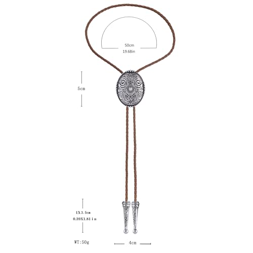 Image of Jeilwiy Bolo Tie for Men, Western Bolero Tie Cowboy Ties Native American Cowgirl Bolo Tie Accessories for Men Women